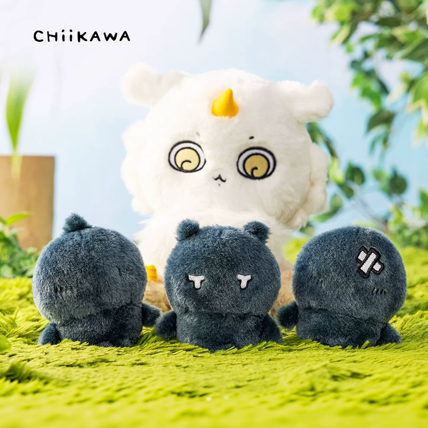 Anime Merchandise For Kids - Chiikawa,Hachiware,Usagi Cute Cartoon Plush Keychain, Grey