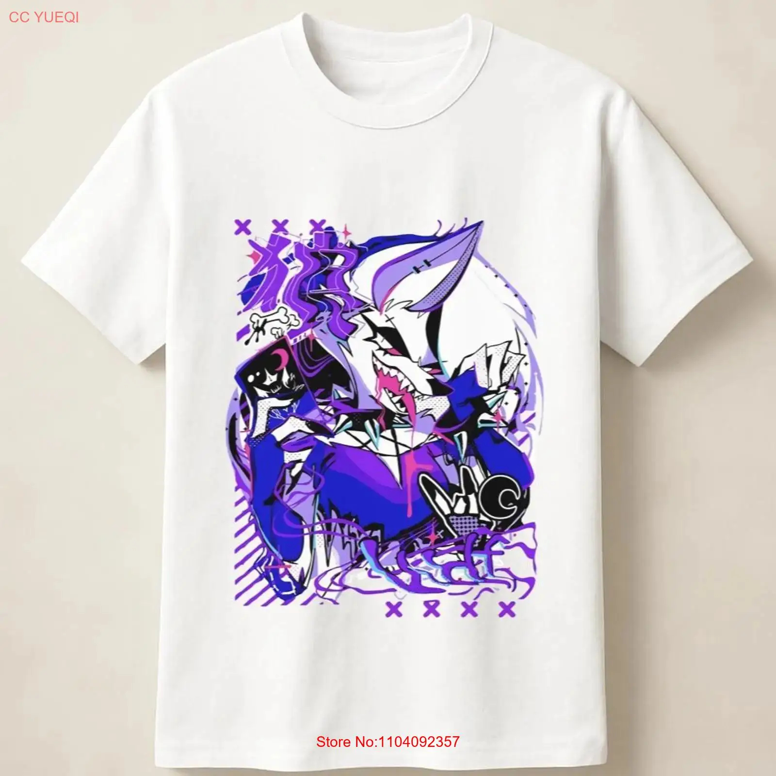 Purple Anime Wolf in Graffiti  - Anime Merchandise Men recension och pris