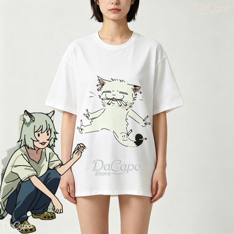 Chainsmoker Cat Yaniko Satou C - Anime Merchandise Shirt recension och pris