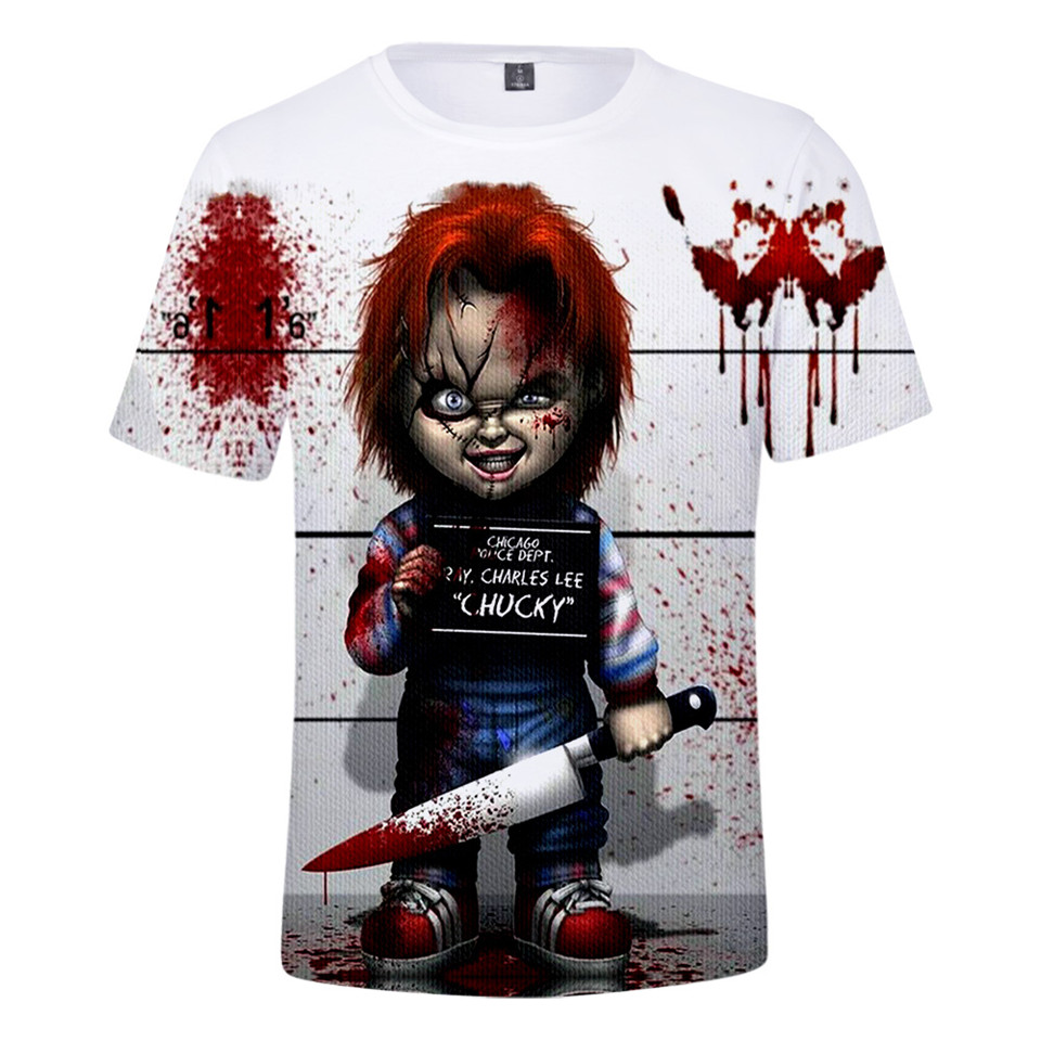 Horror Movie Chucky Men t shir - Anime Merchandise Men recension och pris